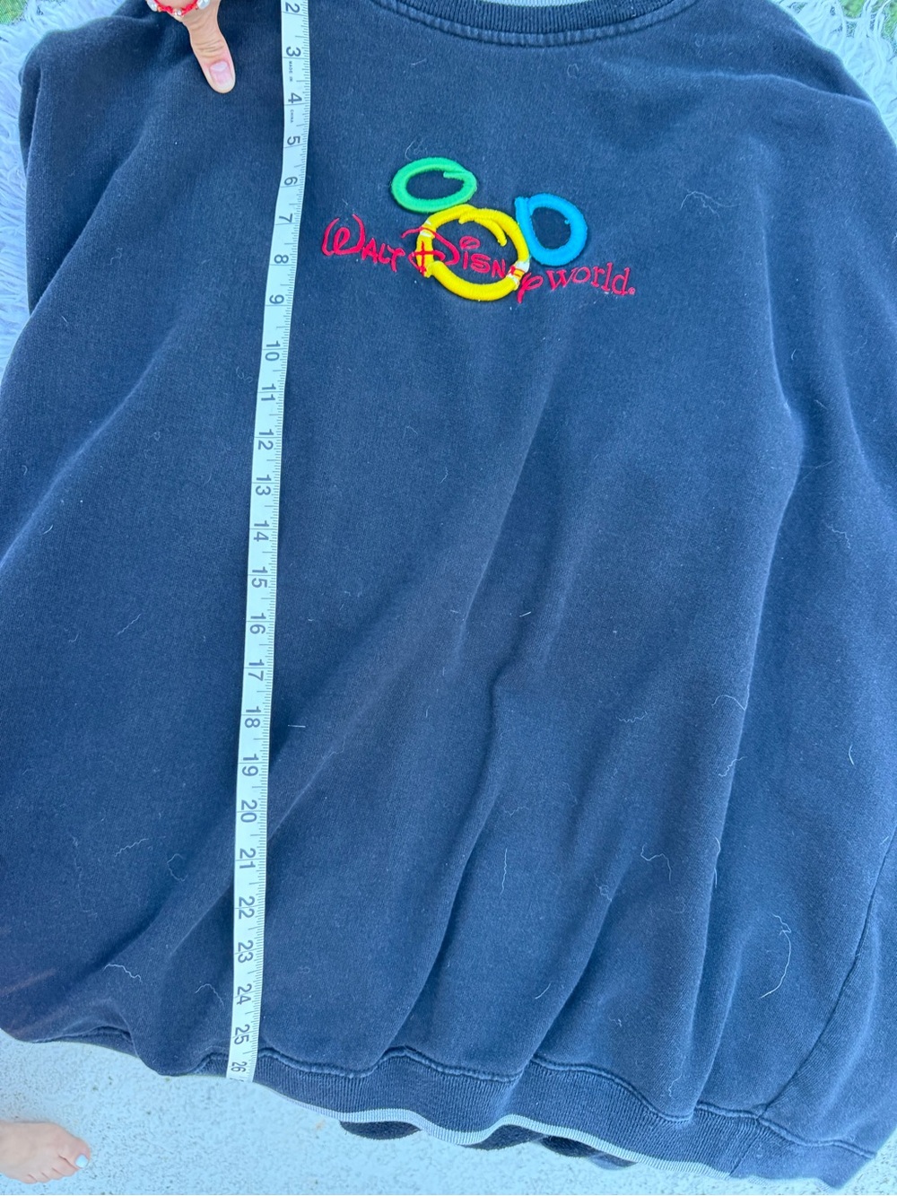 Disney Black Crewneck Sweatshirt with Multicolor Mickey Rings - Picture 3 of 7